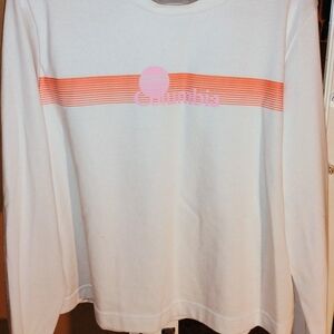 Columbia White Shirt with Orange and Pink Details